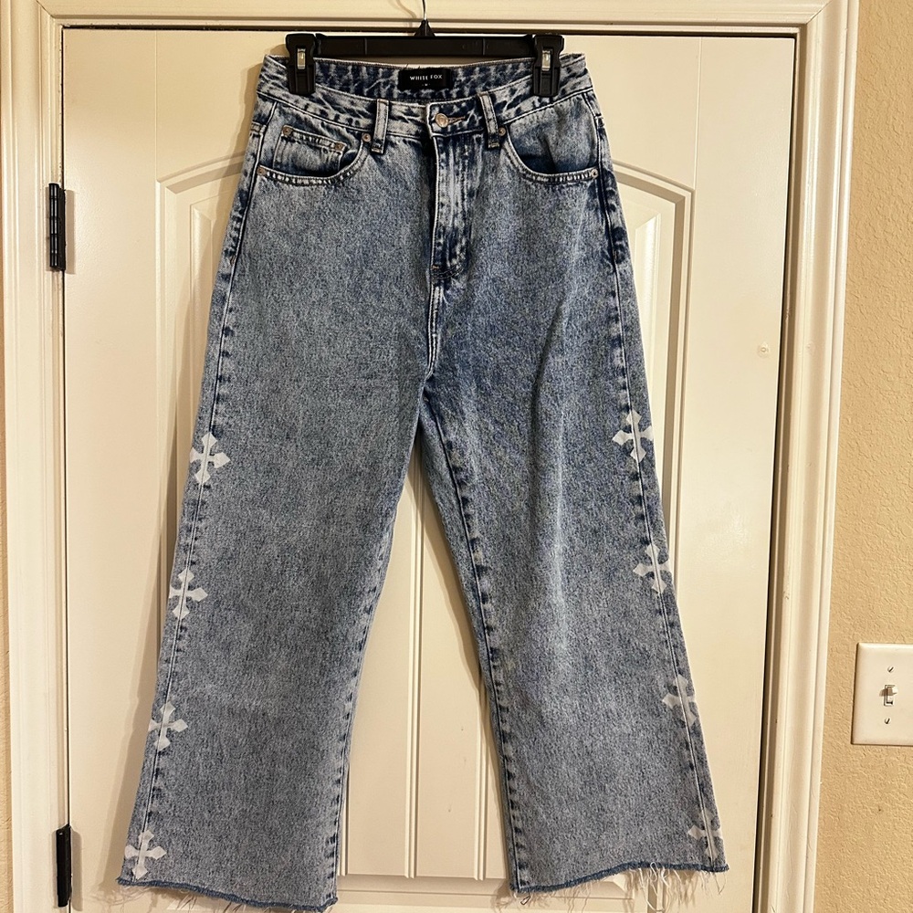 White Fox Boutique Blue Straight Leg Jeans